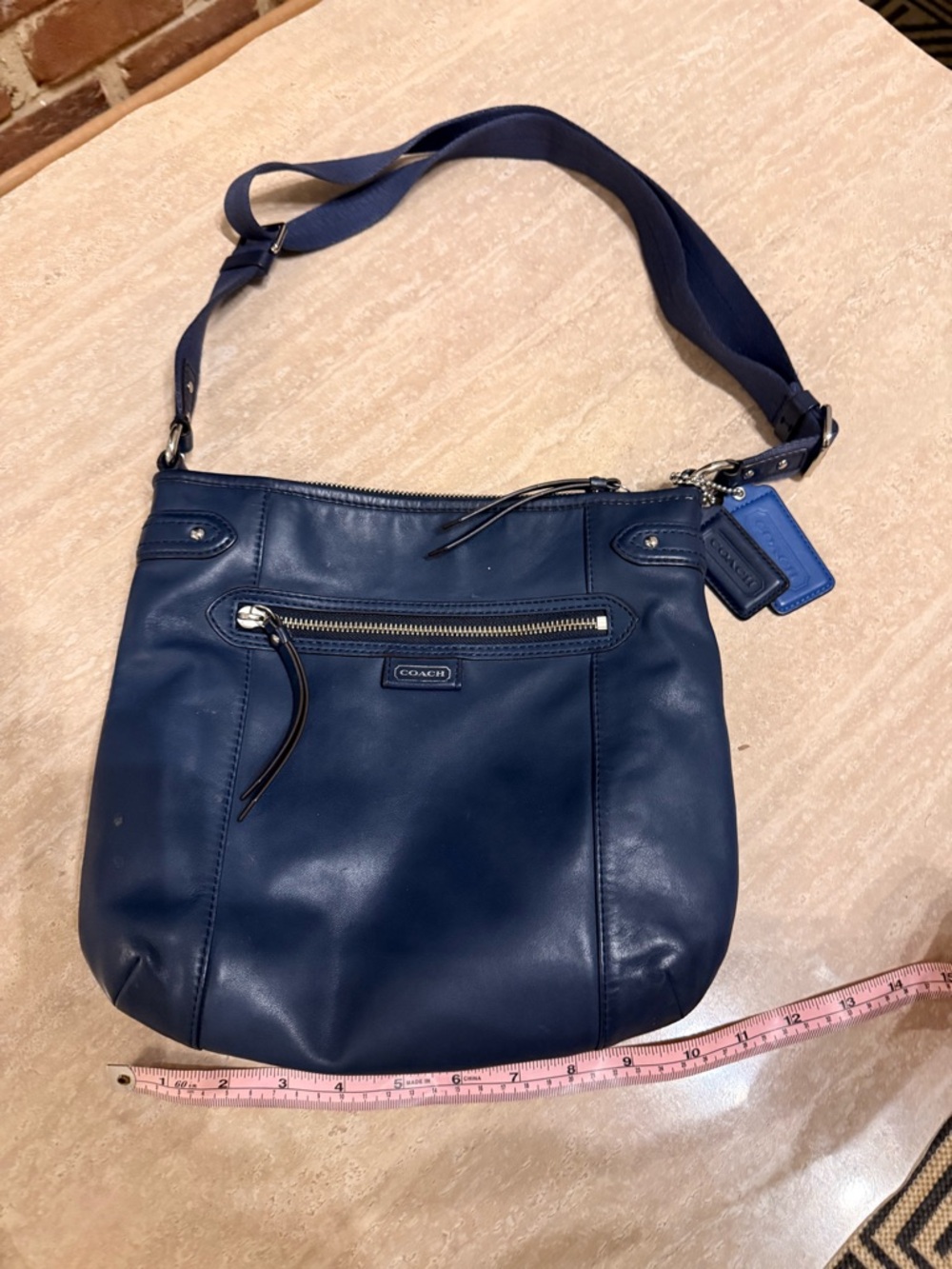 Coach Blue Leather Shoulder Crossbody Bag